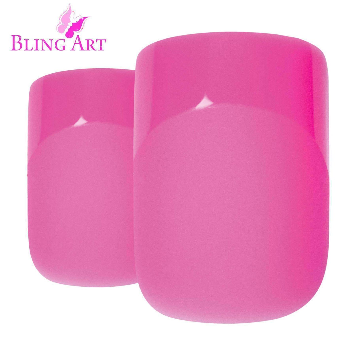 Bling Art Pink Matte French Nails