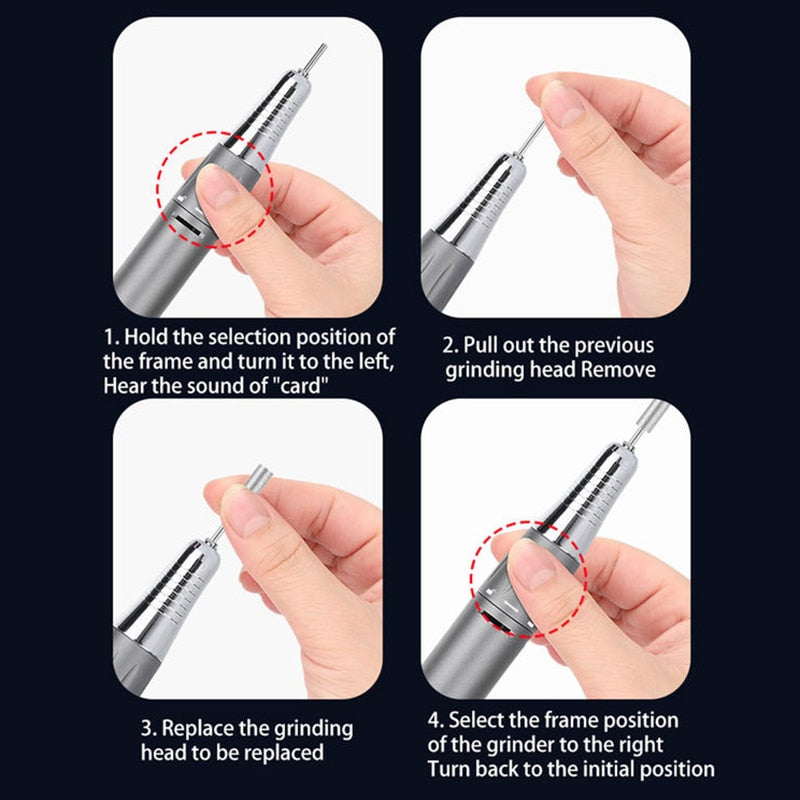 Rechargeable 35000RPM Nail Drill