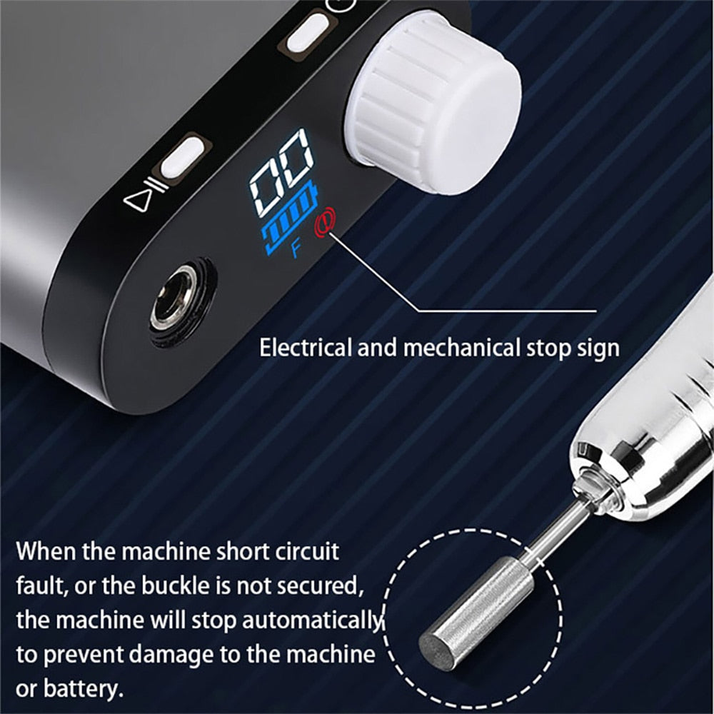Rechargeable 35000RPM Nail Drill