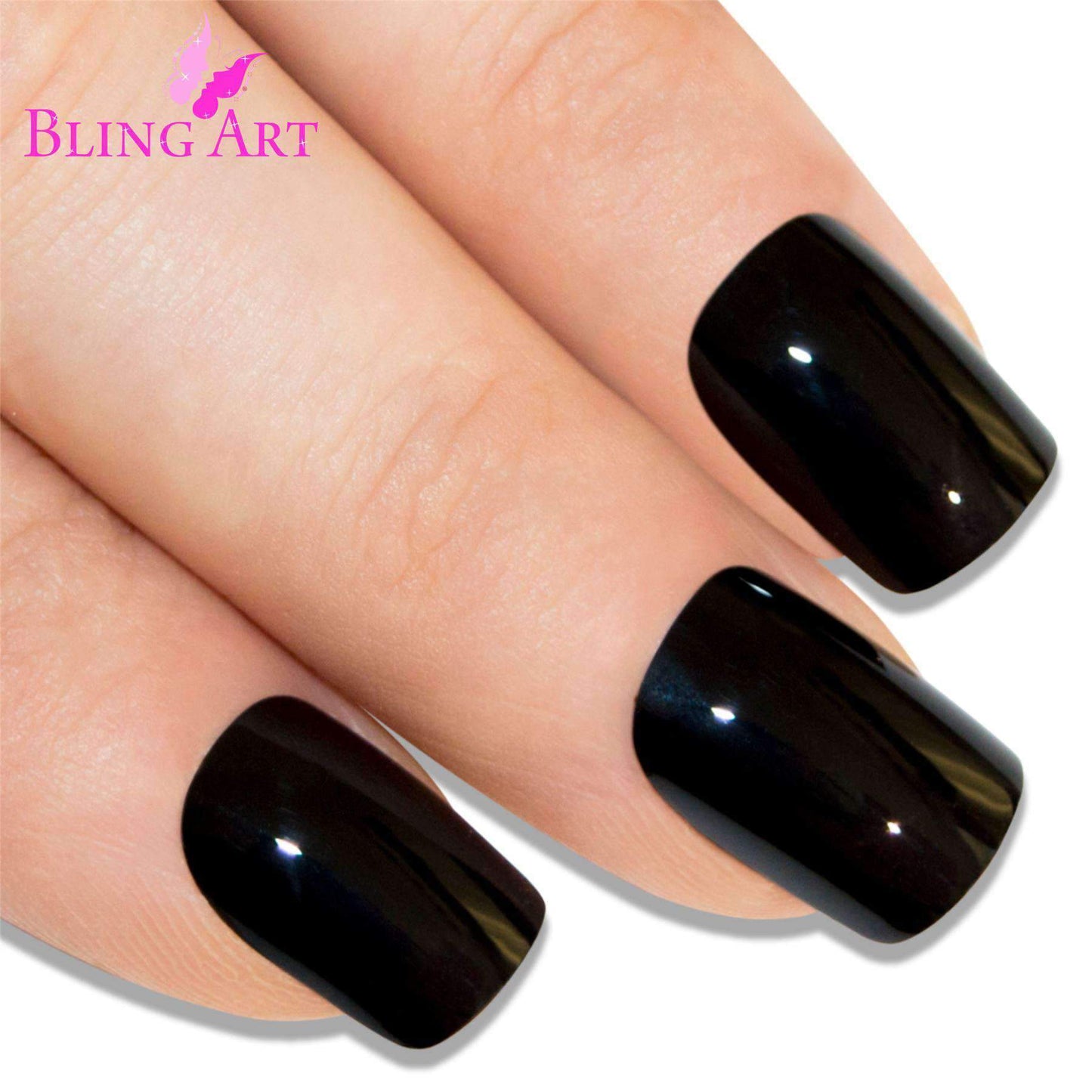 Bling Art Black French Nails