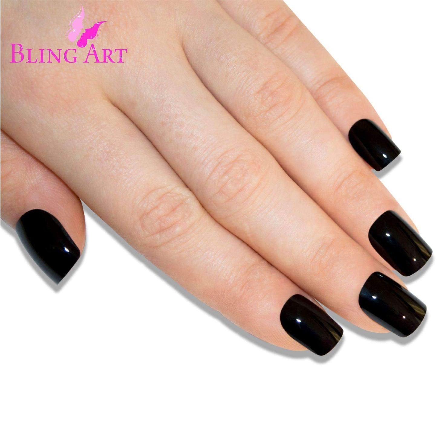 Bling Art Black French Nails
