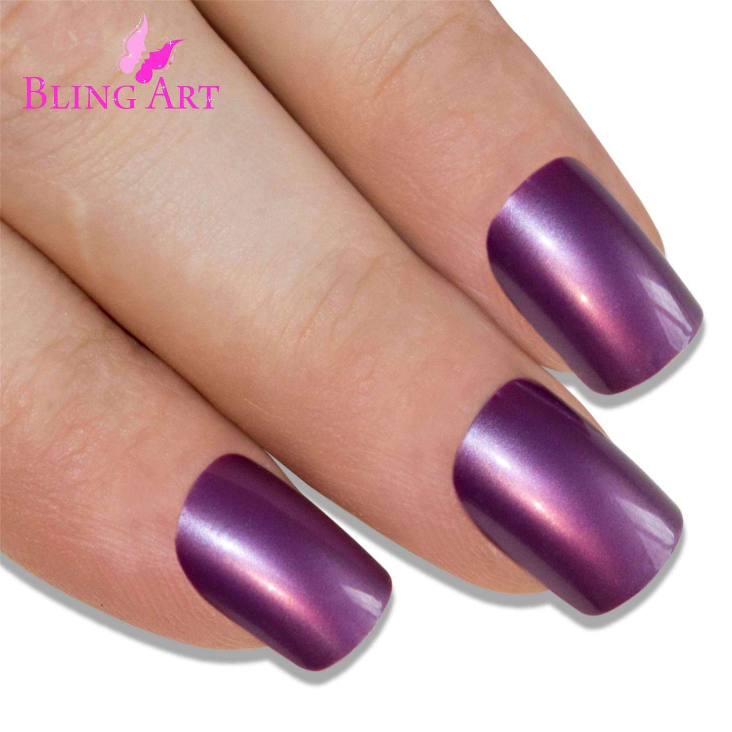 Bling Art Purple French Nails