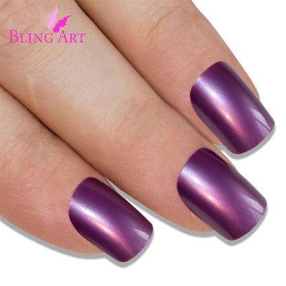 Bling Art Purple French Nails