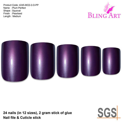 Bling Art Purple French Nails