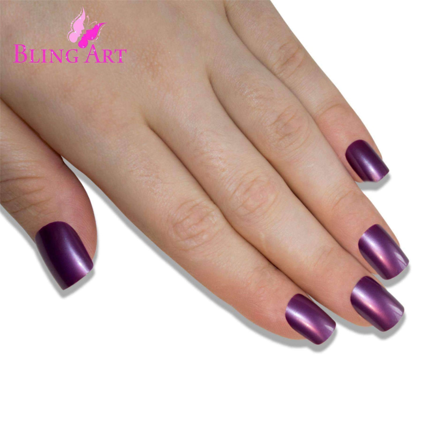 Bling Art Purple French Nails