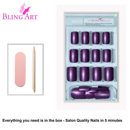 Bling Art Purple French Nails