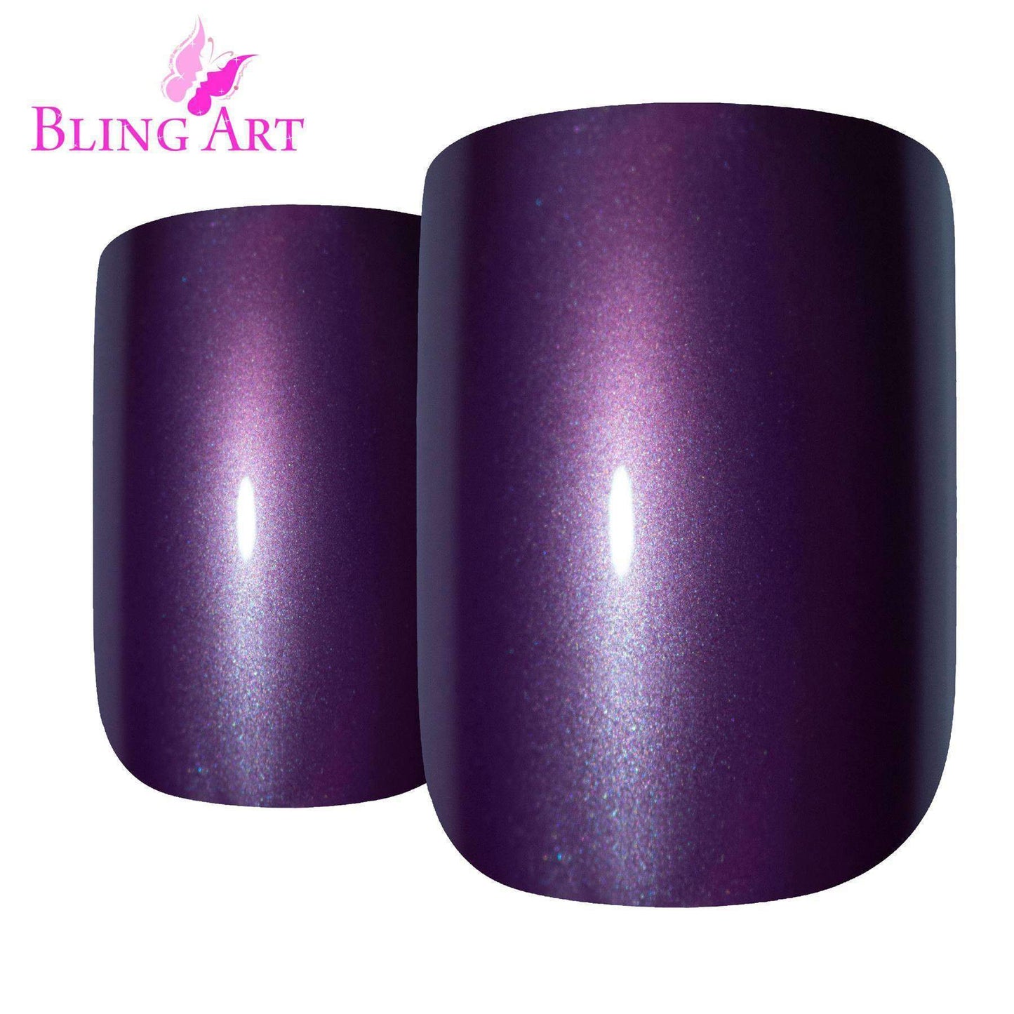Bling Art Purple French Nails