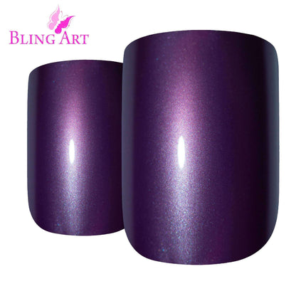 Bling Art Purple French Nails