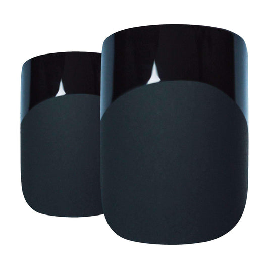 Bling Art Black Matte French Nails