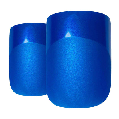 Bling Art Blue Matte French Nails