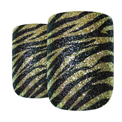 Bling Art Gold Black French Nails