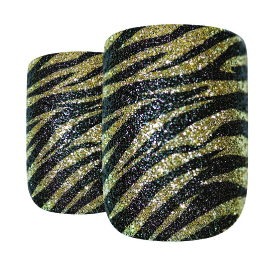 Bling Art Gold Black French Nails