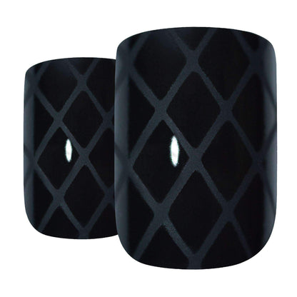 Bling Art Matte Black French Nails