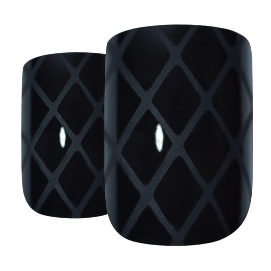 Bling Art Matte Black French Nails