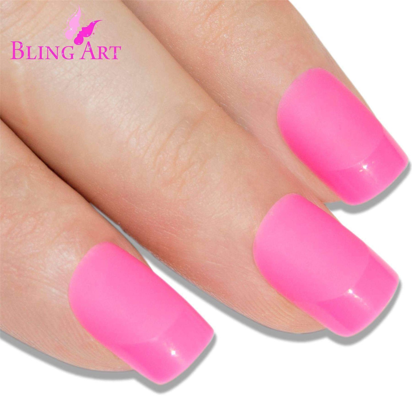 Bling Art Pink Matte French Nails
