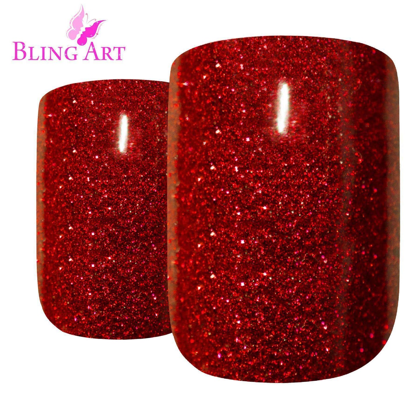 Bling Art Red Gel French Nails
