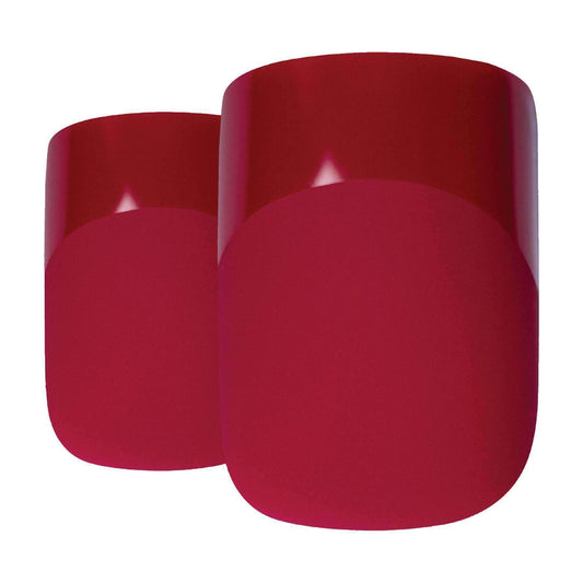 Bling Art Red Matte French Manicure Nails