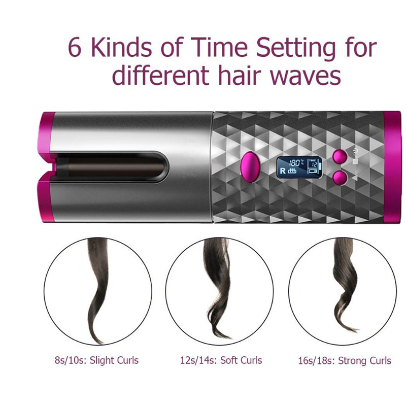 Cordless LCD Hair Curler
