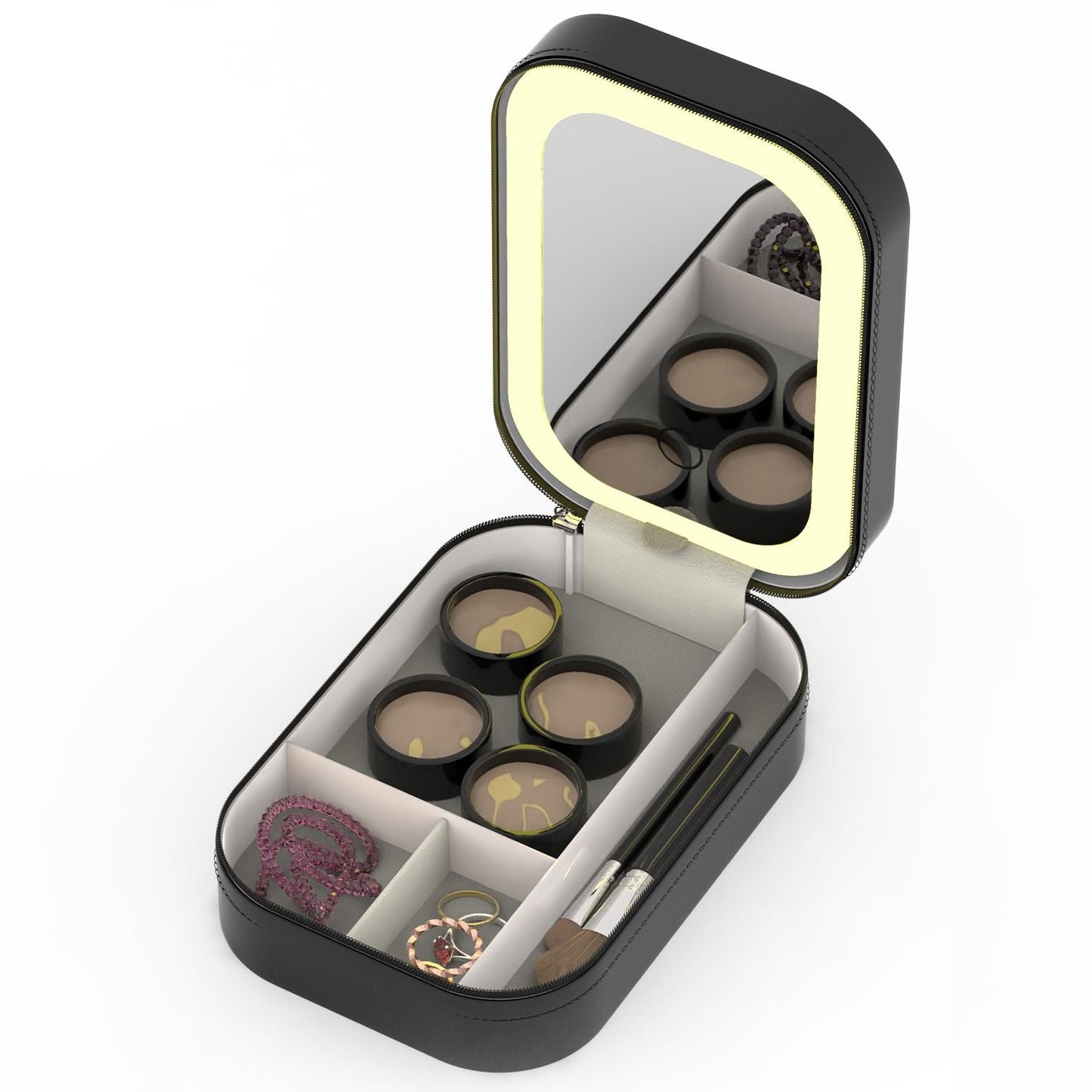 LED Mirror Travel Makeup Bag