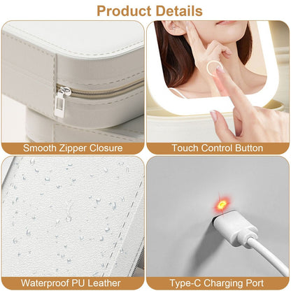LED Mirror Travel Makeup Bag