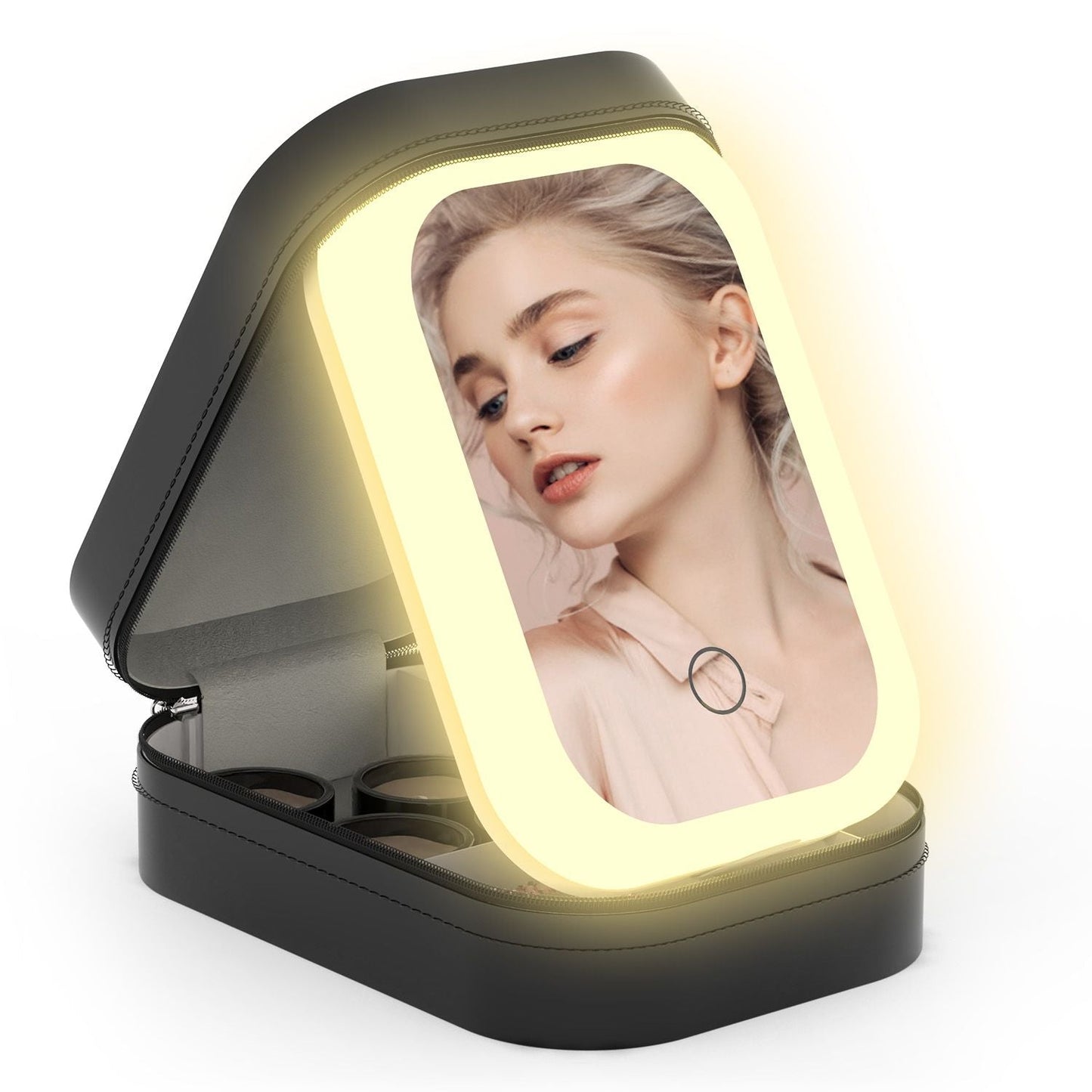 LED Mirror Travel Makeup Bag